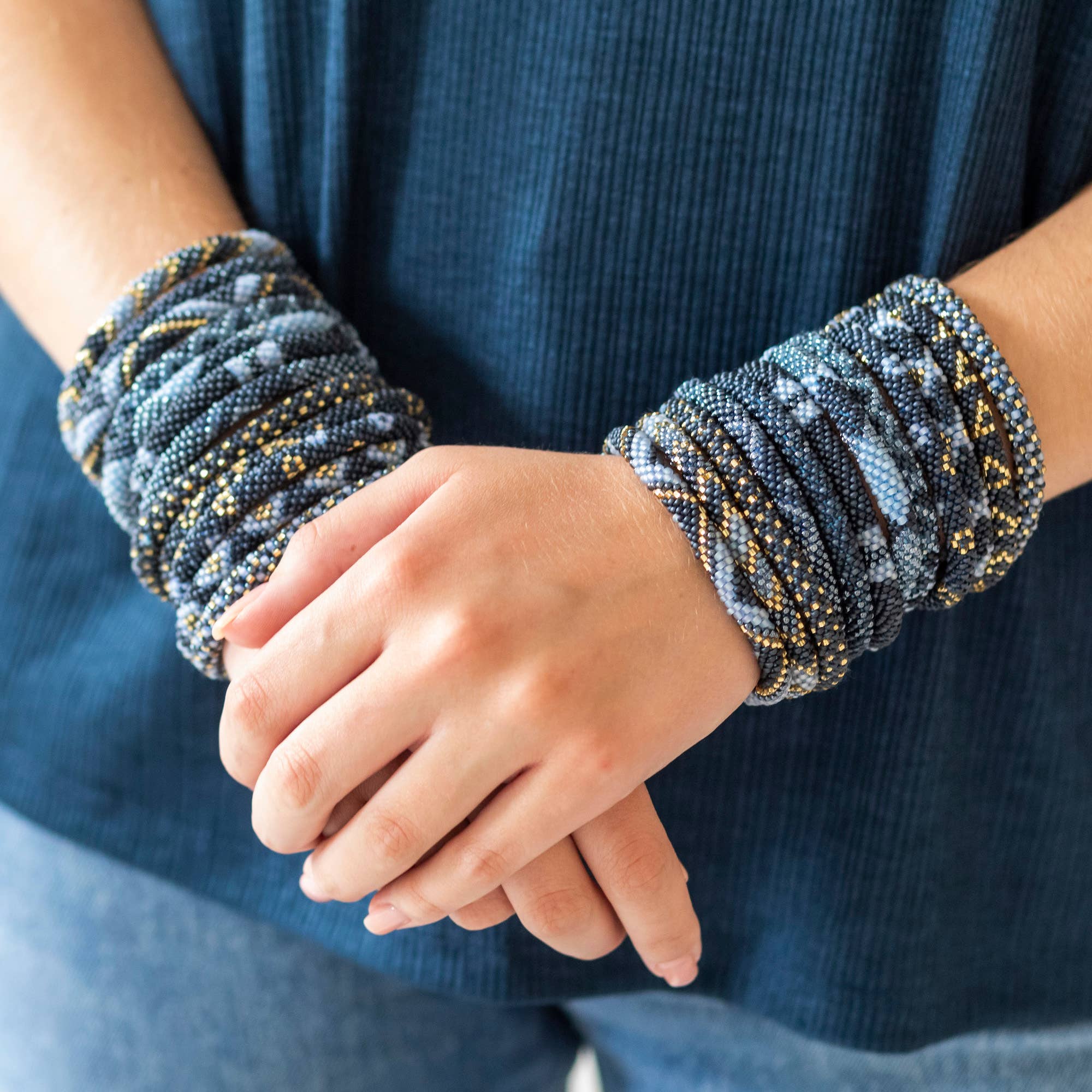 Aid Through Trade - Wholesale Jewelry Set - The Original Roll-On® Bracelet Midnight Blue-Set of 123