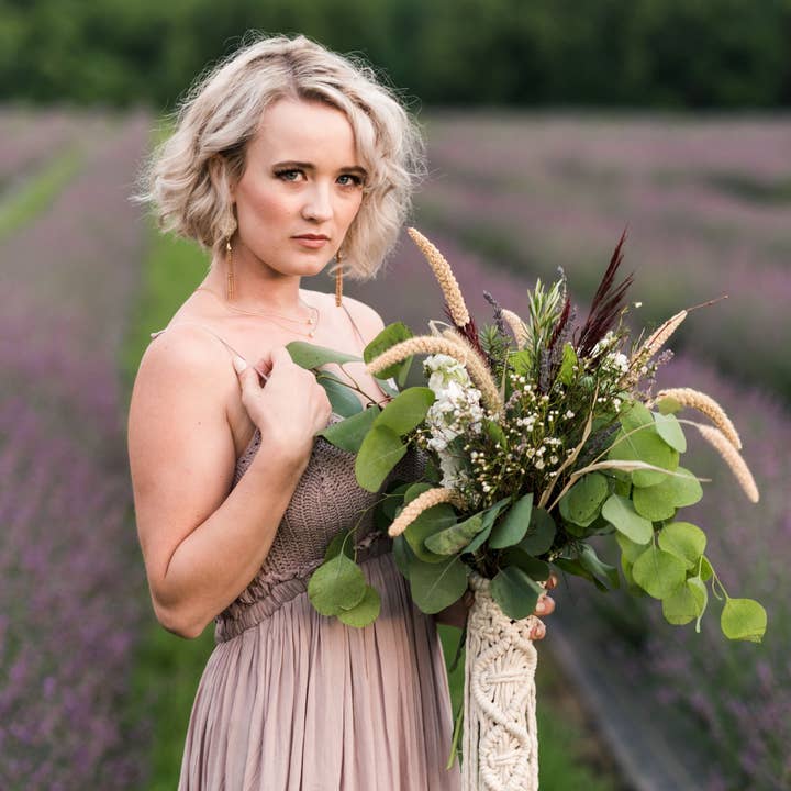 Hillhead and Co. - Wholesale - Macrame Bouquet Wrap for the Boho Wedding Bride