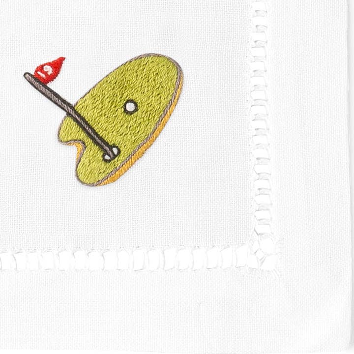 Henry Handwork - Wholesale Dinner & Cloth Napkin - Golf Cocktail Napkins | Mixed Set of 4