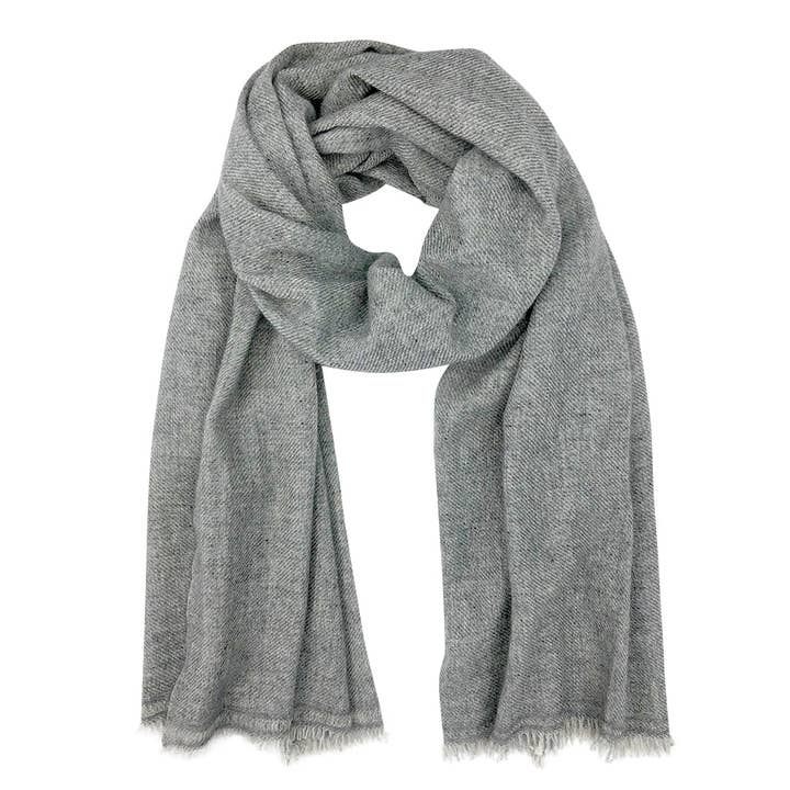 Lenço cinza de cashmere artesanal por atacado de SLATE + SALT