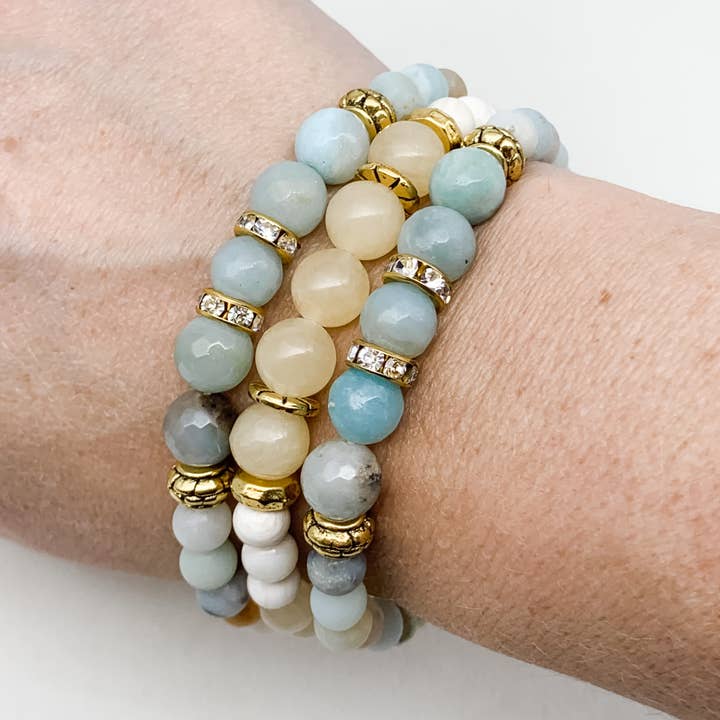AMAZONIT- UND AQUAMARIN-ARMBÄNDER für den Großhandel von Olivia Grace Jewelry
