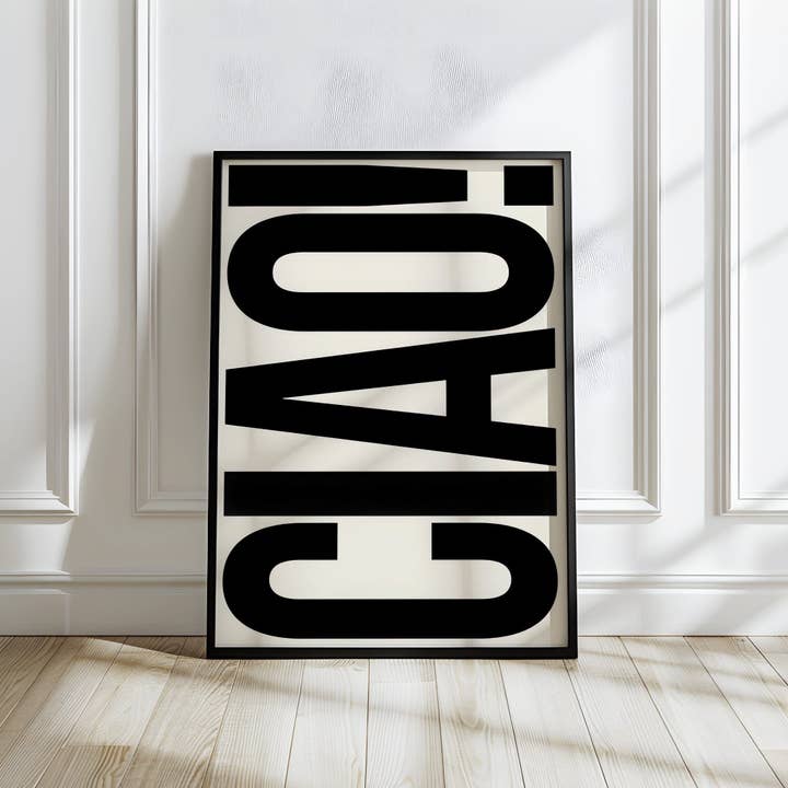 CIAO! | Minimalistisk Typografi Kunsttryk for engroshandel hos Belter Prints
