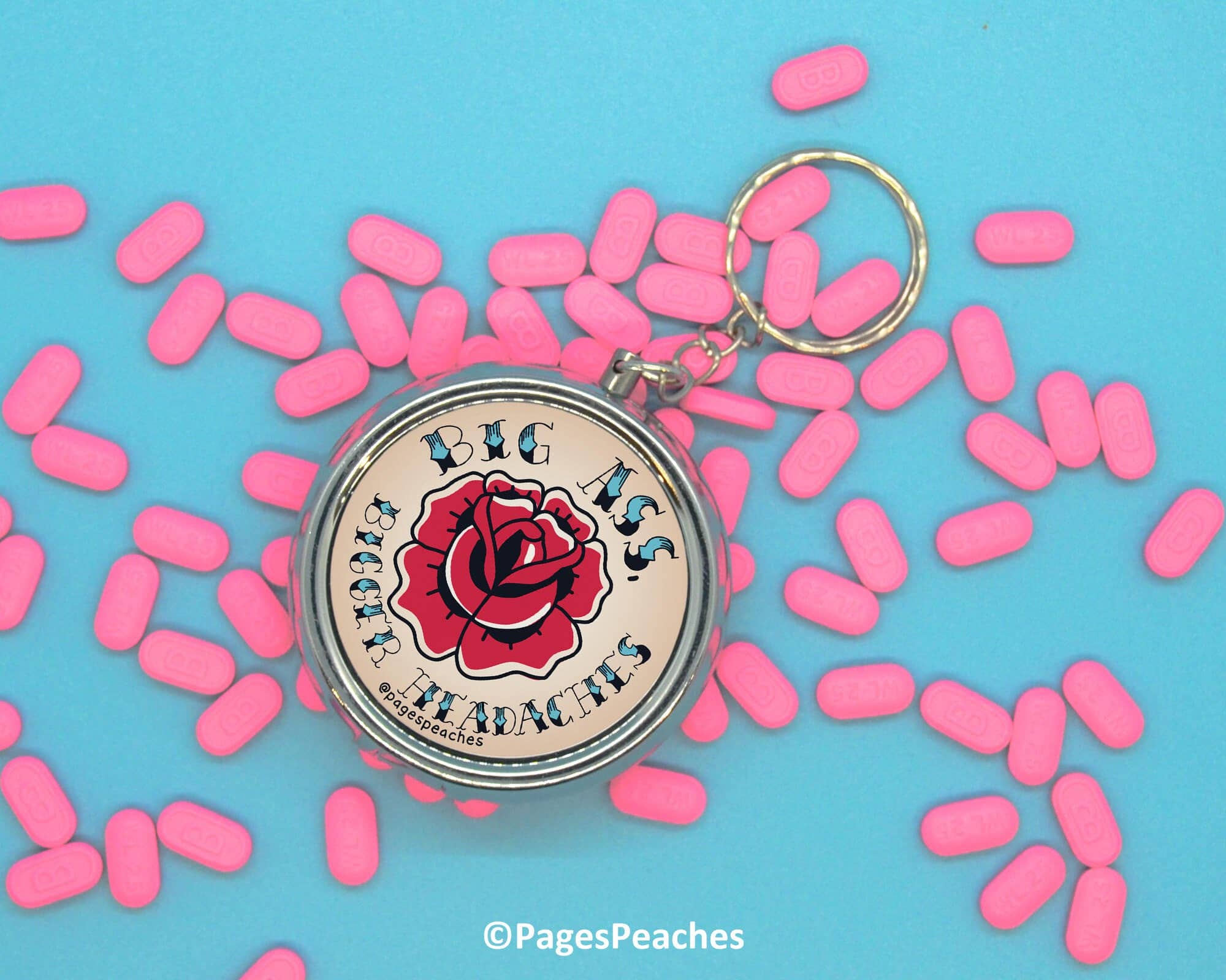 Page's Peaches - Venta al por mayor Pastillero - Pastillero "Big Ass Bigger Headaches" con organizador de 3 vías4