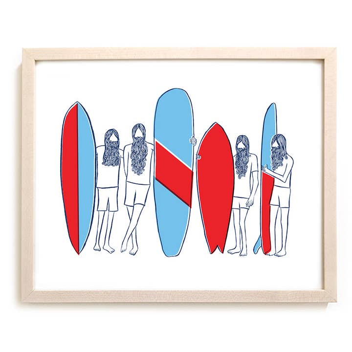 Surfen Kunstdruck "Einheimische" für den Großhandel von Matthew Allen Art