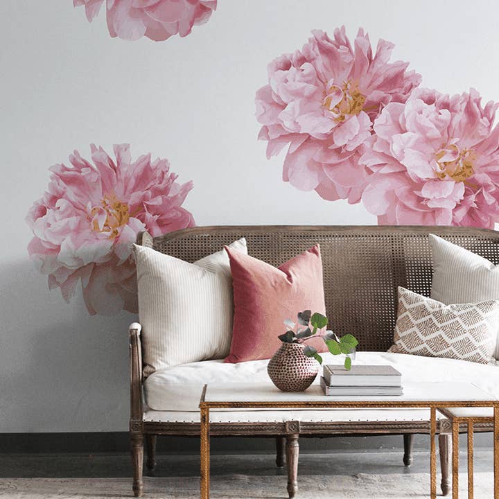 Beautiful Peony Garden Flower Pack Wall Decals for wholesale by Urbanwalls