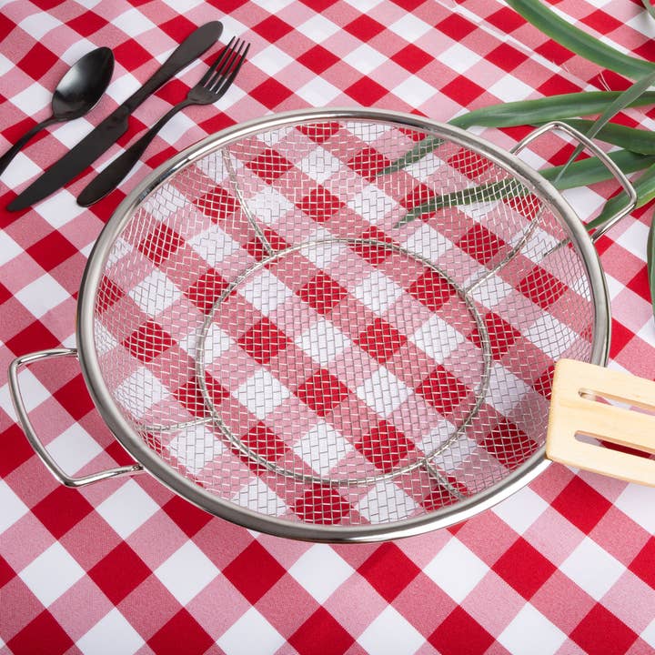 Fox Run Brands - Vendita all'ingrosso Utensile/attrezzo da cucina - Cestello per griglia a rete poco profonda in acciaio inossidabile Outset, 12" x 15"