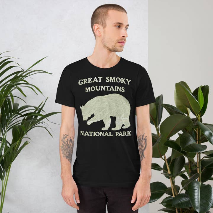 Parks Apparel - Wholesale Screen Printed T-Shirt - Unisex - Great Smoky Mountains Bear Topo T-shirt8