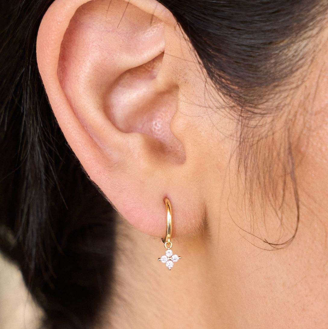 Nikki Smith Designs - Wholesale Huggie Earrings - Charming Crystal Huggies- Gold1