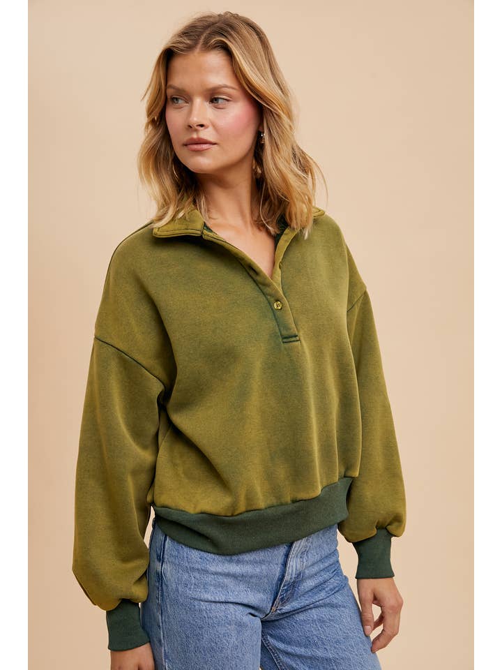 In Loom - Wholesale Sweatshirt - Women's - CROPPED POLO PULLOVER7