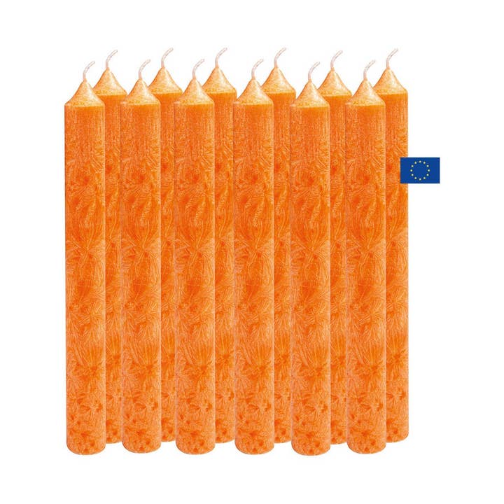 Biologische oranje stearinekaars in doos voor wholesale door Ecodis - La droguerie écologique