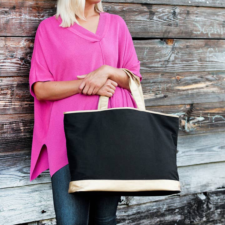 Black Cabana Tote for wholesale on Faire