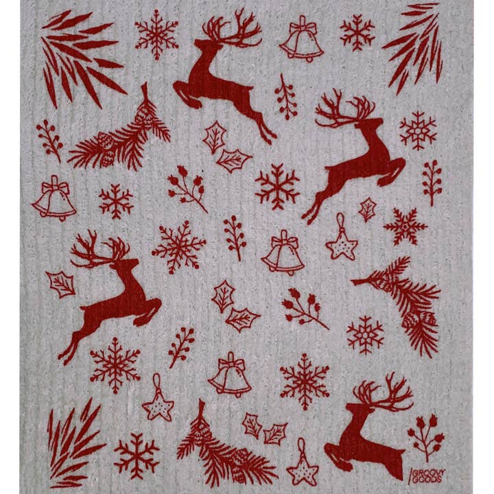 Groovy Goods - Wholesale Dishcloth - Christmas, ecological sponge cloth: Christmas deer1