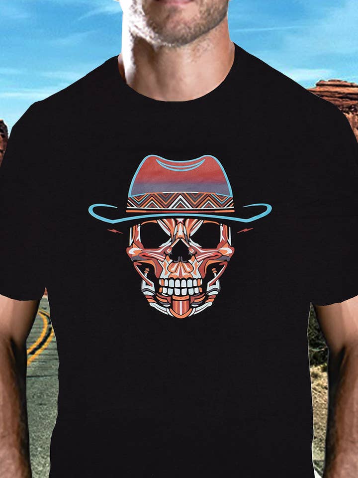 T-shirts Southwest de qualité supérieure - Crâne, taille S pour la vente par El Paso Saddleblanket