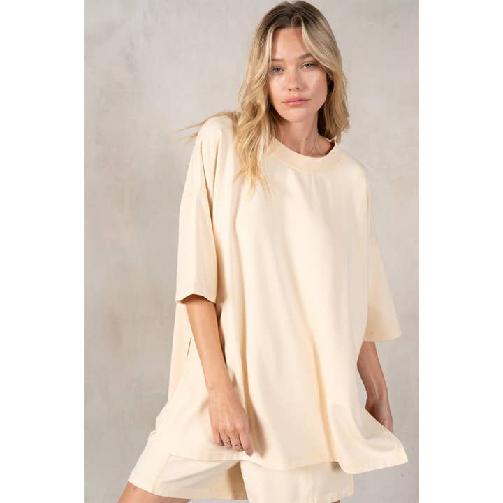 Top e Calções Oversize de Algodão Modal MC por atacado de lalamia