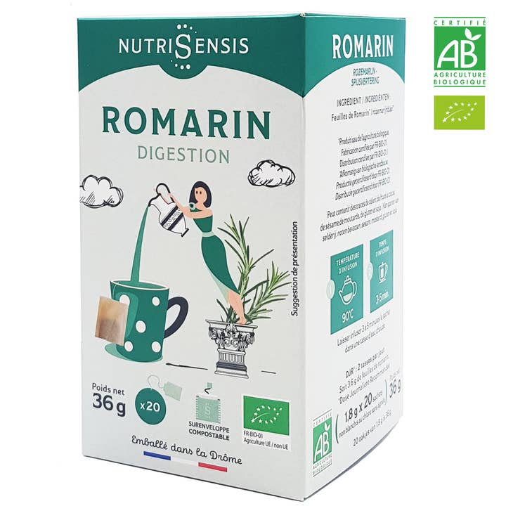 NUTRISENSIS - Organic rosemary infusion - 20 bags for wholesale by Nutrisensis