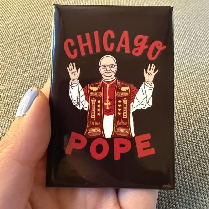 Lettering Works - Wholesale Magnet - Chicago Pope Leo XIV Thick Rectangle Magnet4