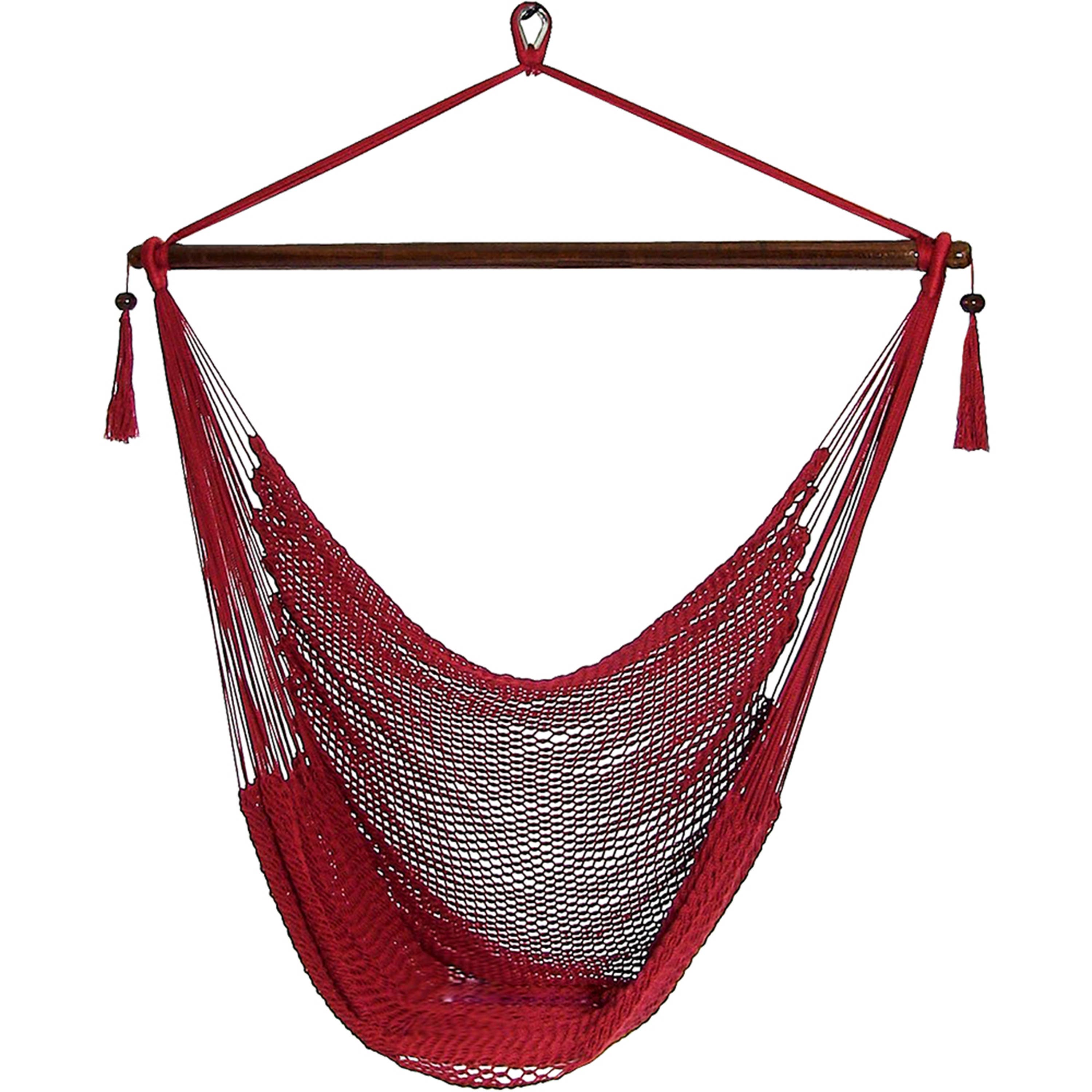 Sunnydaze Decor - Wholesale Hammock - Extra Large Rope Hammock Chair and Spreader Bar - Red6