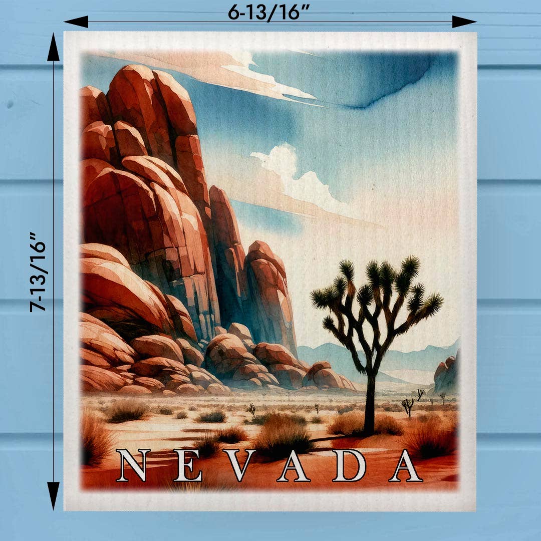 ADDLE iNK - Wholesale Dishcloth - Nevada Landmark & Landscape Watercolor Dishcloth0