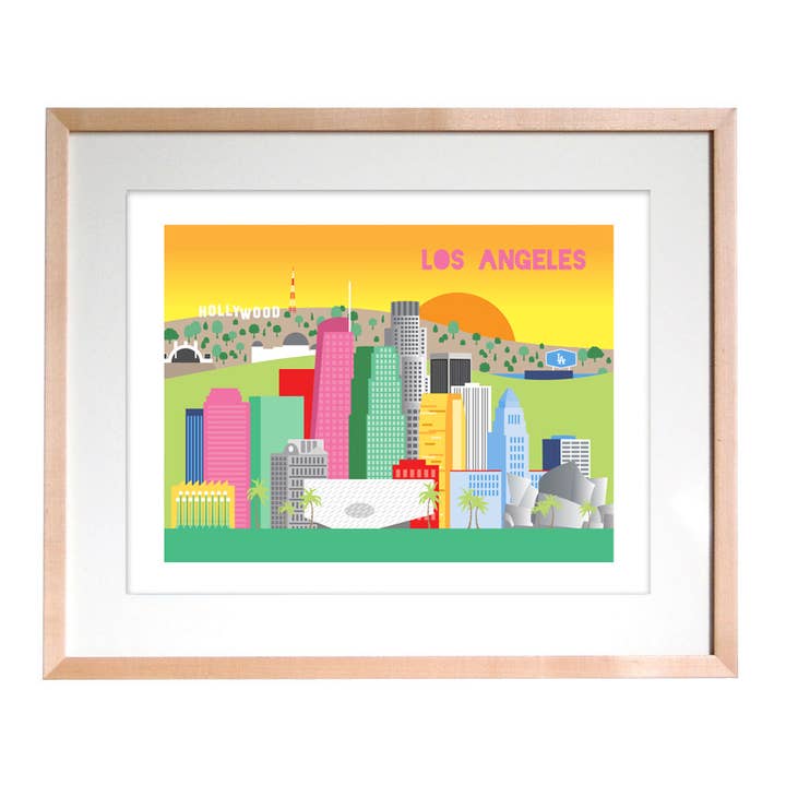 11x14 Los Angeles Skyline Art Print Home Decor for wholesale by THE FOUND