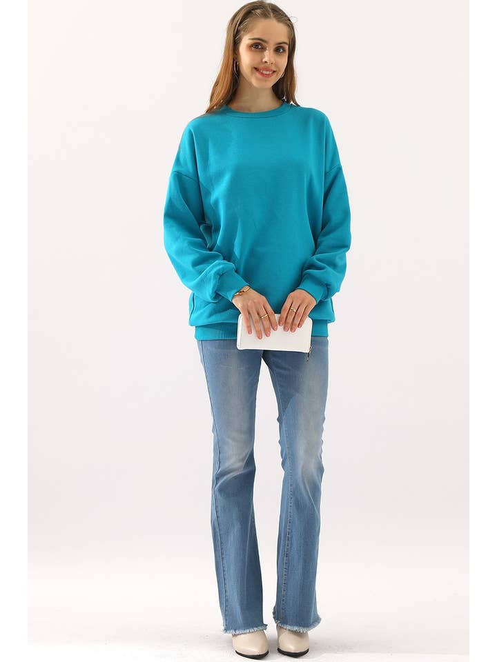 NINEXIS - Wholesale Sweatshirt - Women's - CWTTL902_CREW NECK LONG SLEEVE PULLOVER SWEATSHIRT TOPS18