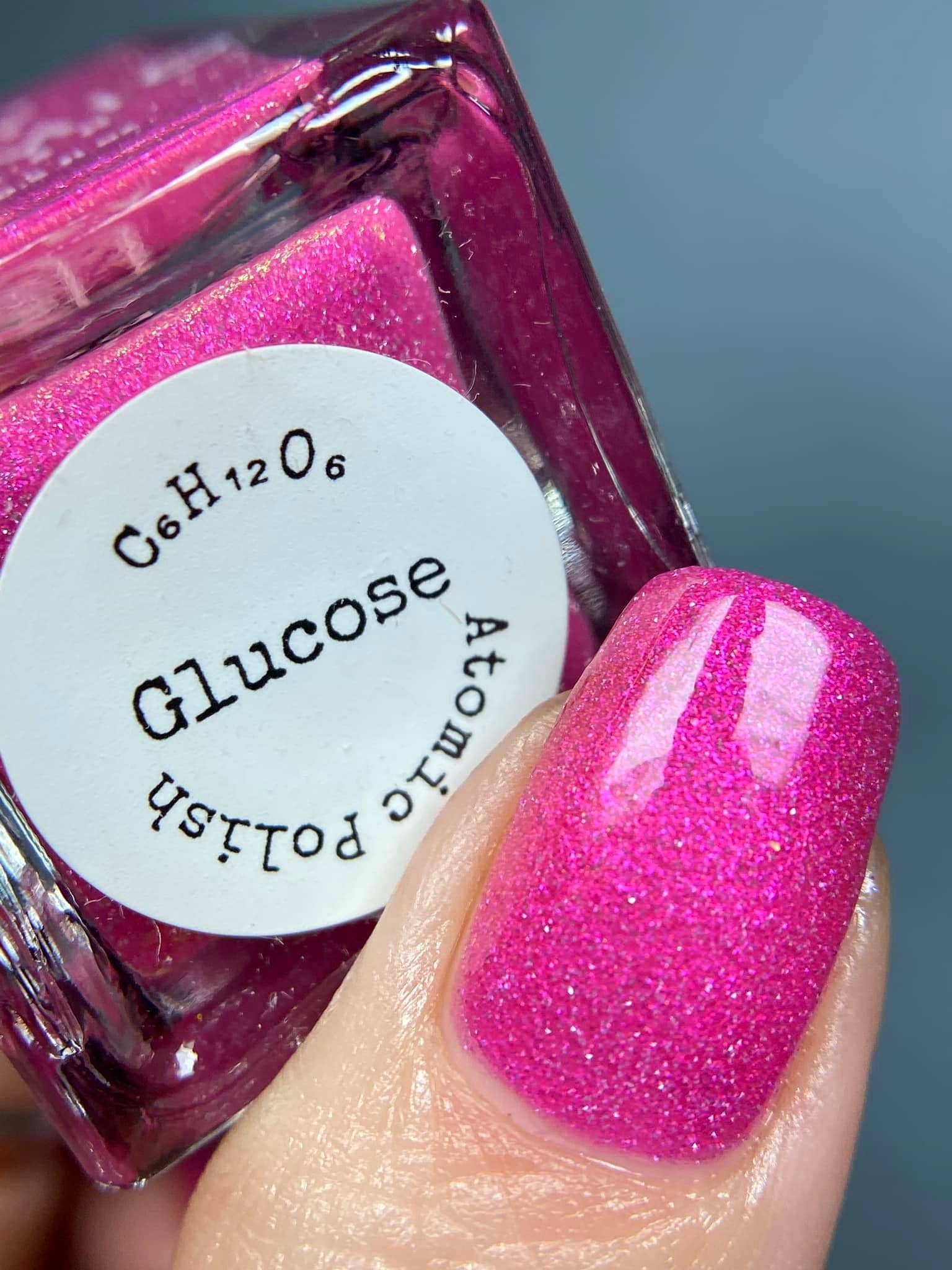 Atomic Polish - Wholesale Nail Polish - Glucose Pink Nail Polish with Silver Glitter18