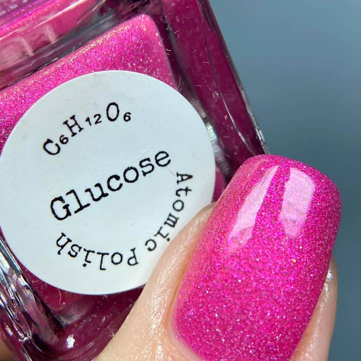 Atomic Polish - Wholesale Nail Polish - Glucose Pink Nail Polish with Silver Glitter18