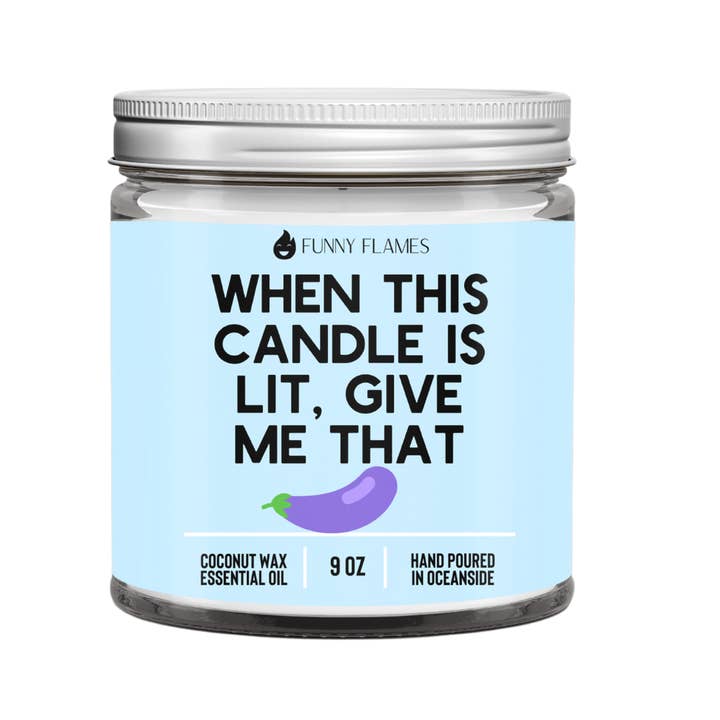 Funny Flames Candle Co - Les Creme – wholesale Jar/filled candle – When This Candle Is Lit (PG) Candle -9 oz