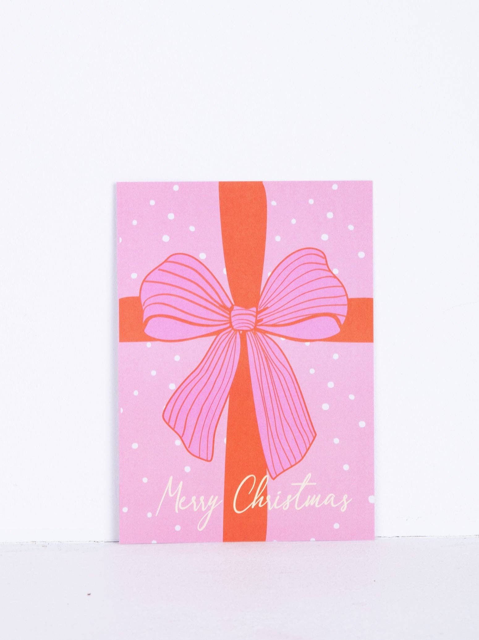 rosa coopz Cartão de Natal - Laço de Natal rosa/laranja para venda a revendedores na Faire