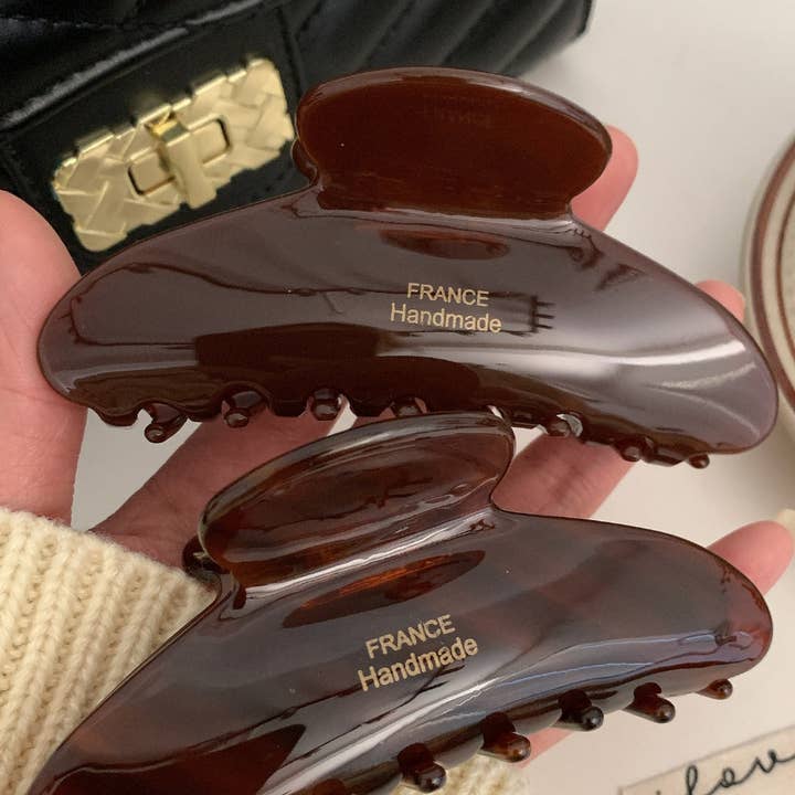 Dipped Shop - Vendita all'ingrosso Fermaglio per capelli - Donna - Clip ad artiglio a pois color caramello floreale DPJC48