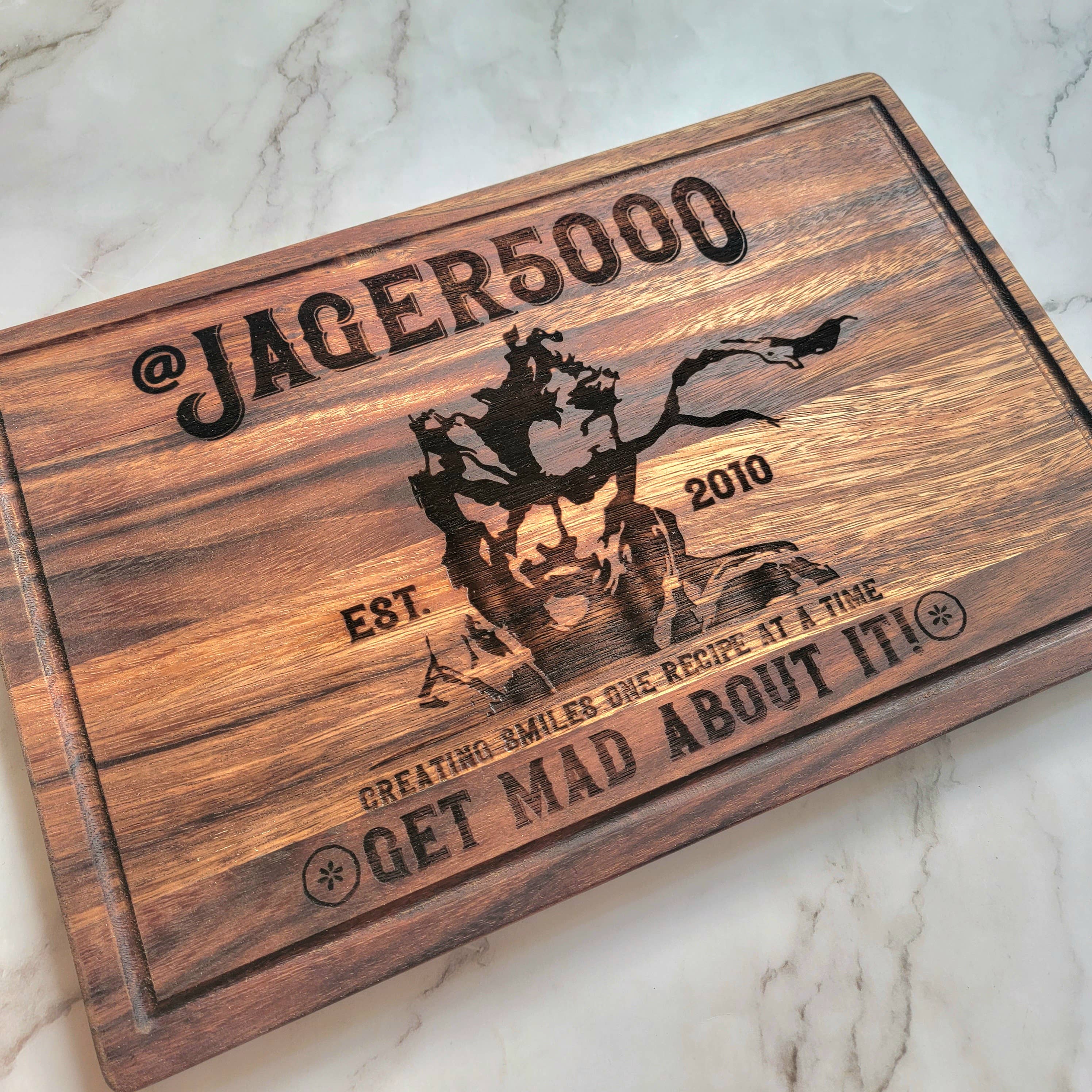 Karmic Creations - Vente Planche à découper - Planche à découper en noyer. Bloc de découpe de cuisine.6