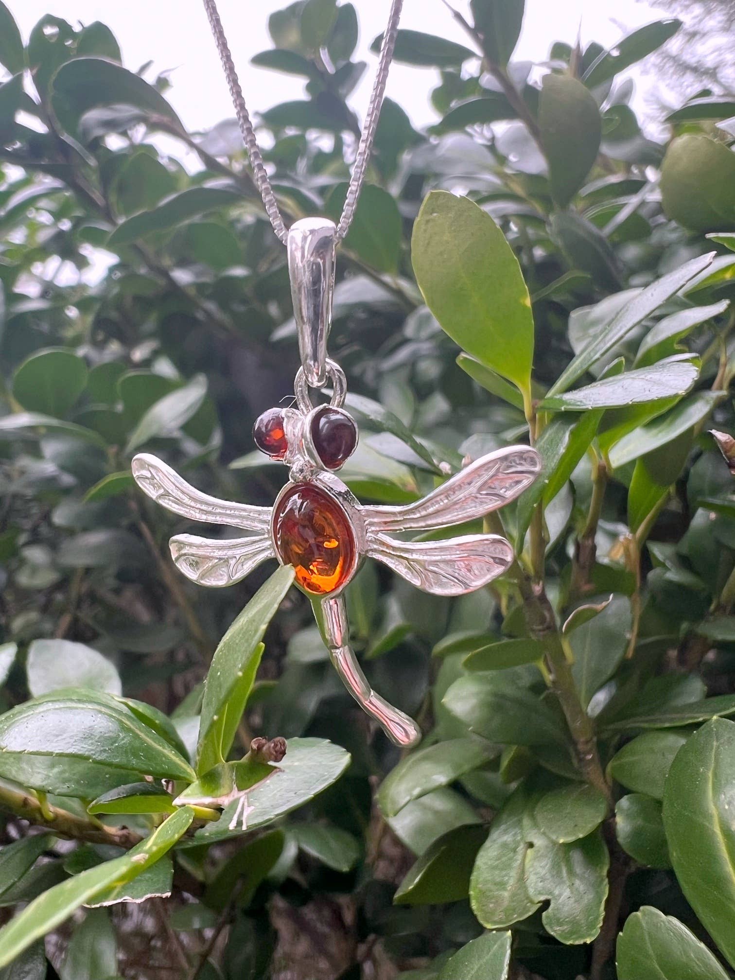 GSZ corporation DBA Gabriella's Gifts - Venta al por mayor Collares con colgantes/abalorios - Collar con colgante de ámbar DRAGONFLY, 1.25 pulgadas3