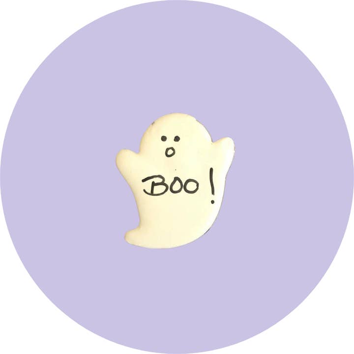 Boo! Ghost Dog Halloween Dog Cookies for wholesale by Bakery Dog