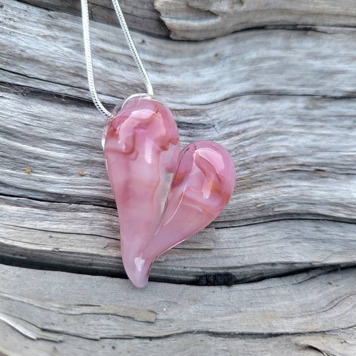 AB Glass Designs – wholesale Hänge-/berlockhalsband – 24kt guldinfunderat glas hjärta halsband2