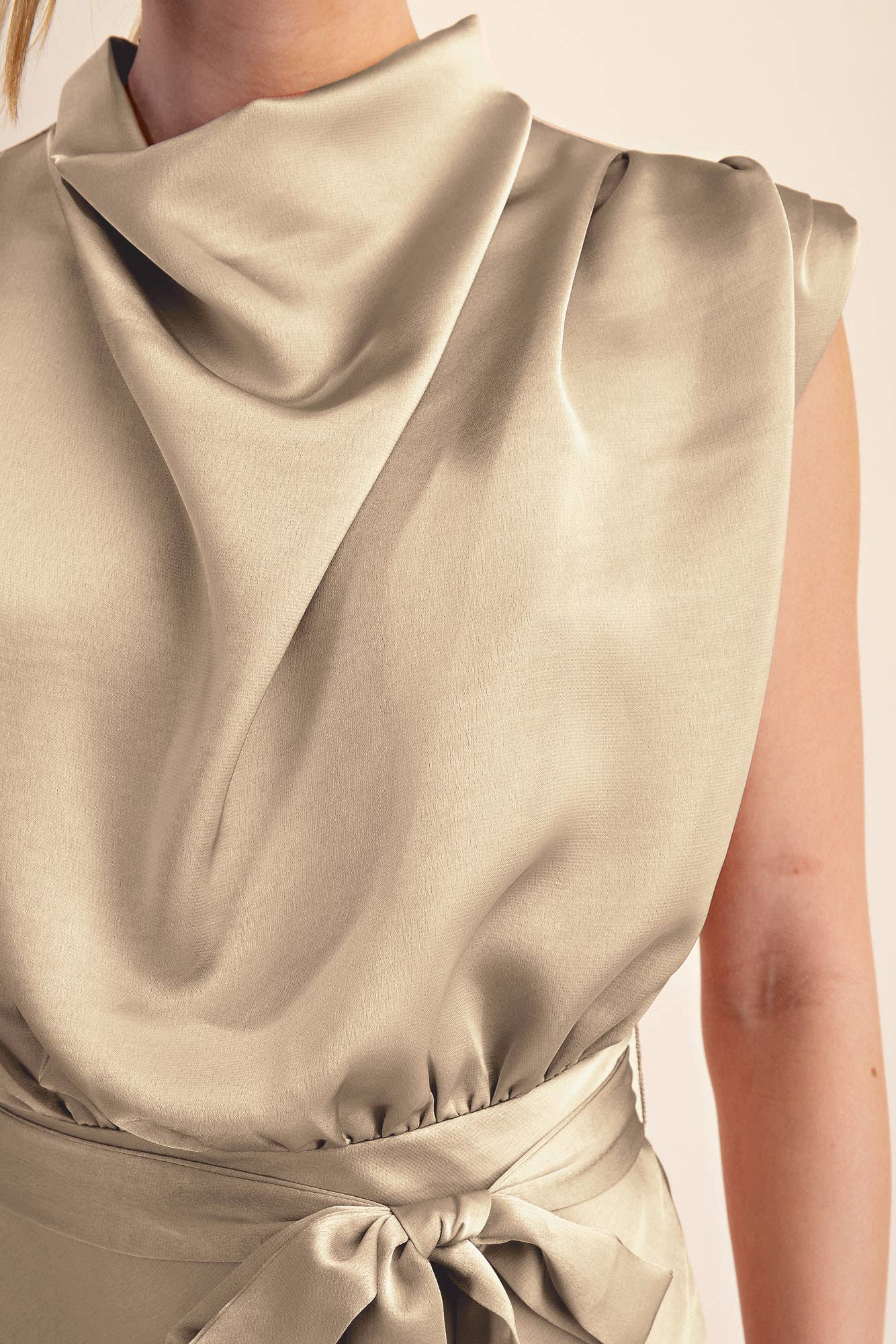 Glam - Wholesale Dress - Women's - Cowl Neck Midi Dress3