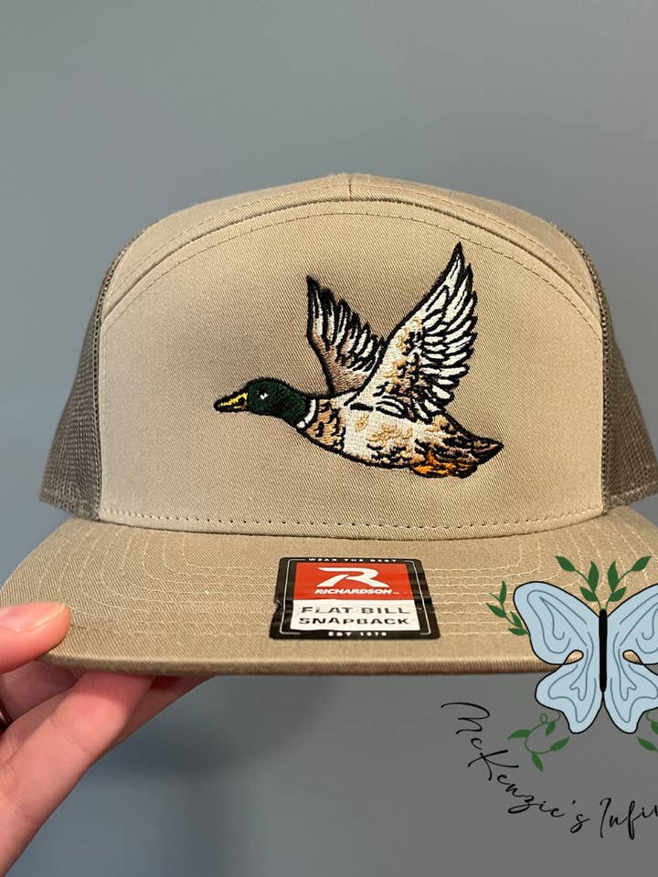 Mallard Duck Embroidered Richardson 168 | 7 Panel Trucker Cap/Hat for wholesale by McKenzie’s Infinity LLC