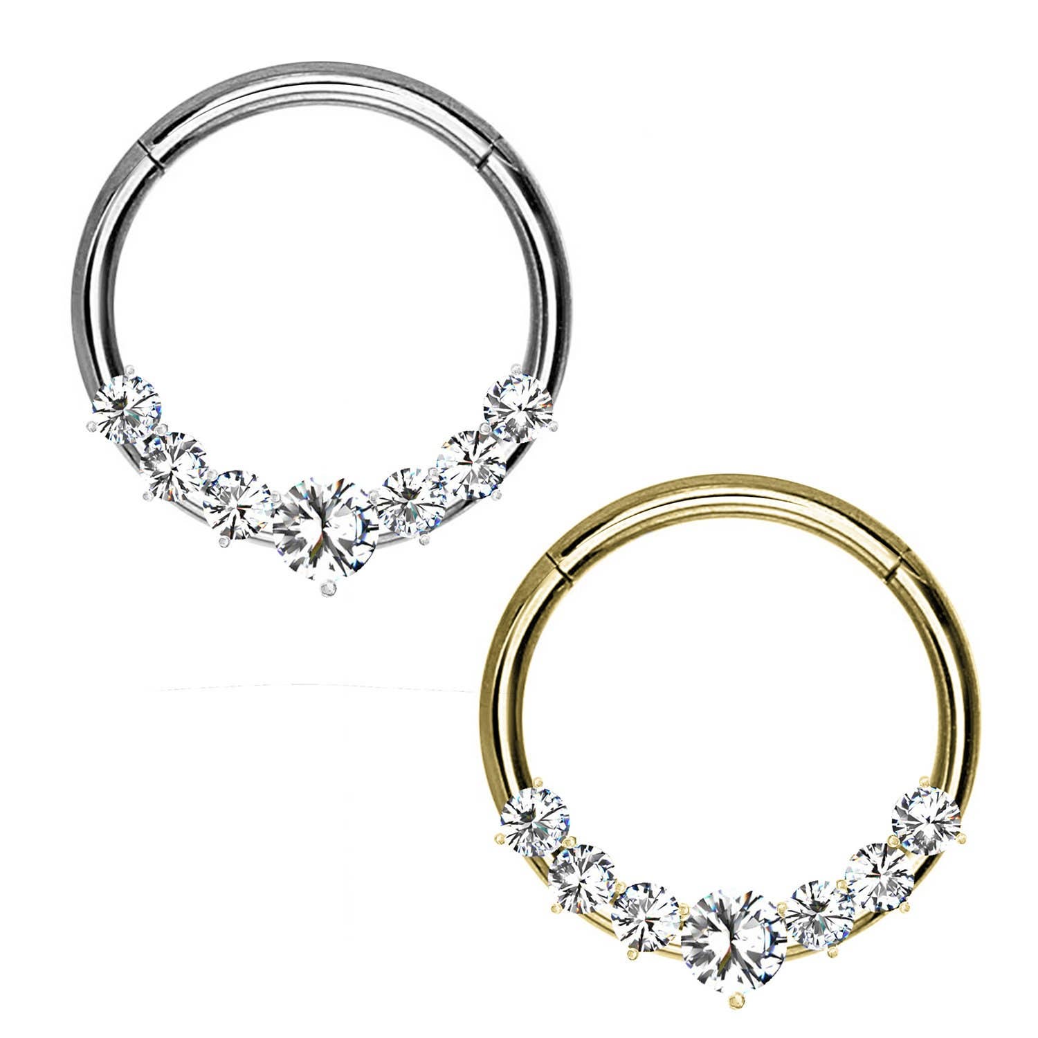 Awaken - Vente Boucles d'oreille uniques - Boucle d’oreille cercle clicker avec cristaux - PO-3350