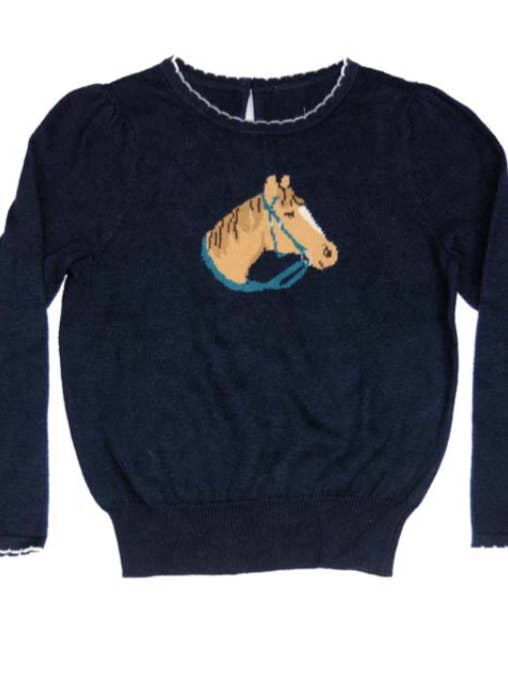 FF345 Horse head sweater for wholesale by Fox Chase Children