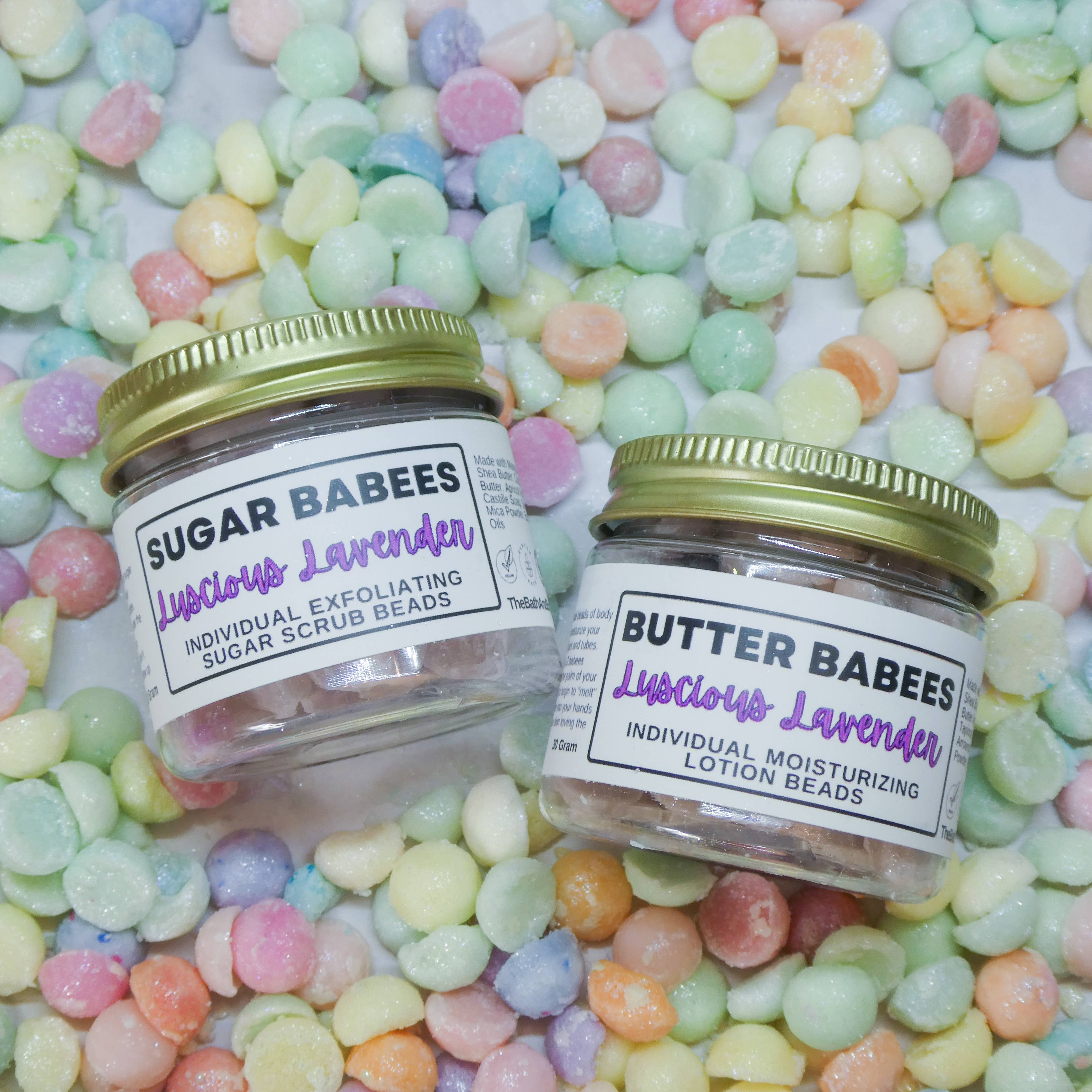 Dot & Co. - Wholesale Body Balm/Butter - Luscious Lavender-Solid Shea Natural Body Butter Beads 1