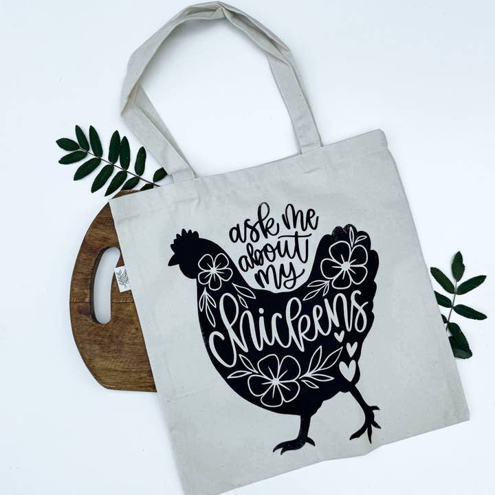 Borsa Semplice/Chiedimi dei Miei Polli/Borsa della Spesa per la vendita all'ingrosso da parte di Your Green Kitchen