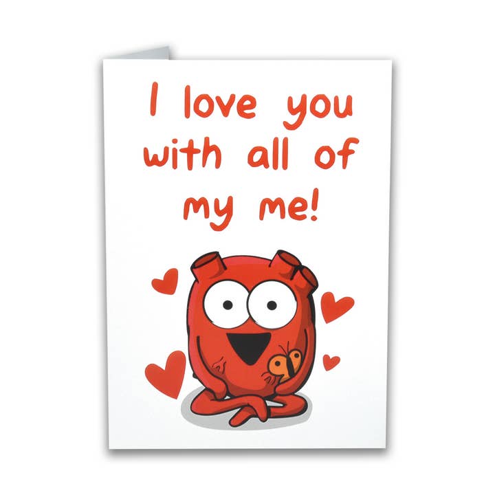 Tarjeta de felicitación «Te amo» en forma de corazón para venta al por mayor de The Awkward Yeti