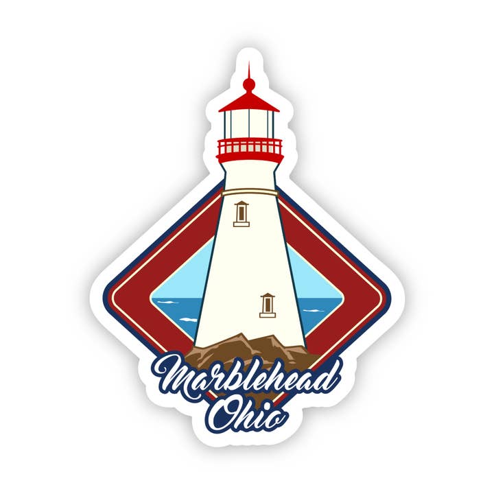 Marblehead Lighthouse Sticker for wholesale by Opal Rose Creative Studio
