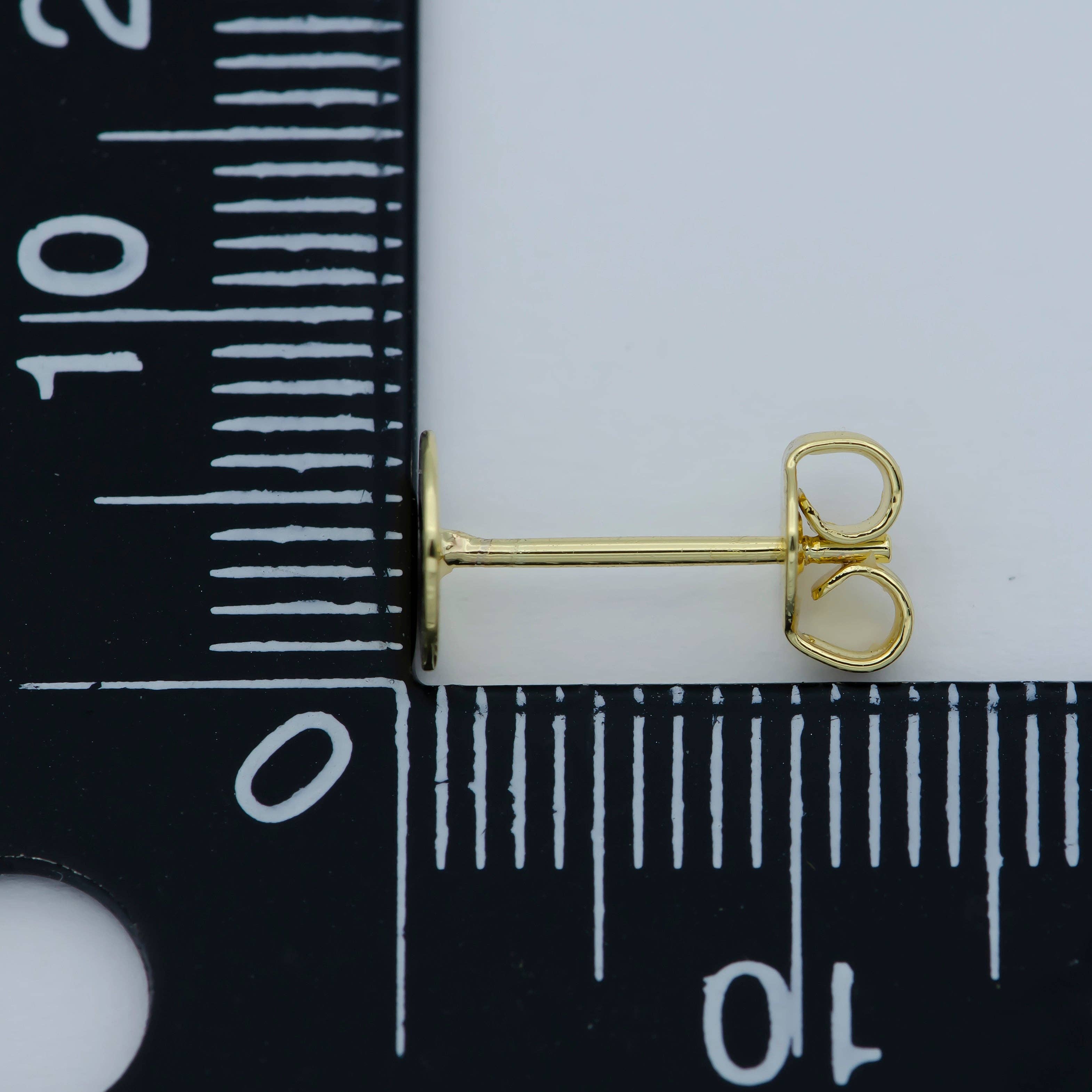 Aim Eternal - Wholesale Stud/Post Earrings - 6mm/8mm/10mm Round Gold Stud Earrings L391 L392 L3936