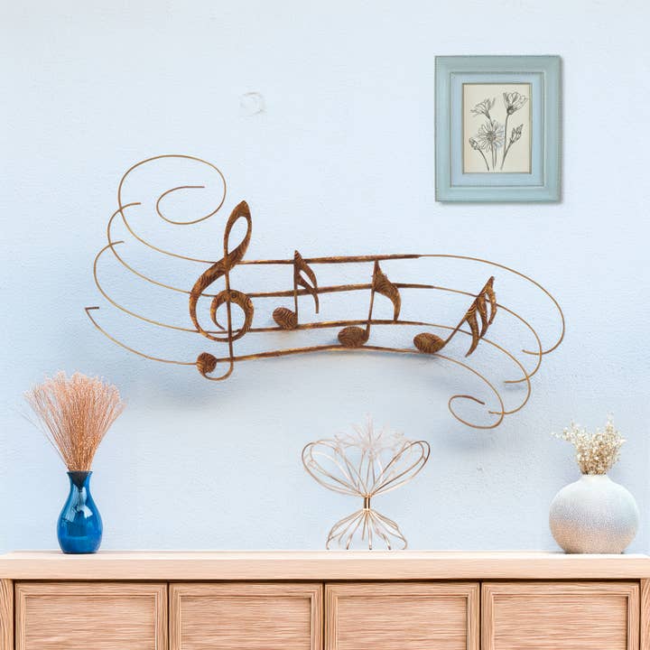 Music Wall Decor Large Musical Notes, w/ Capiz, Outdoor Safe for wholesale by Eangee Home Design