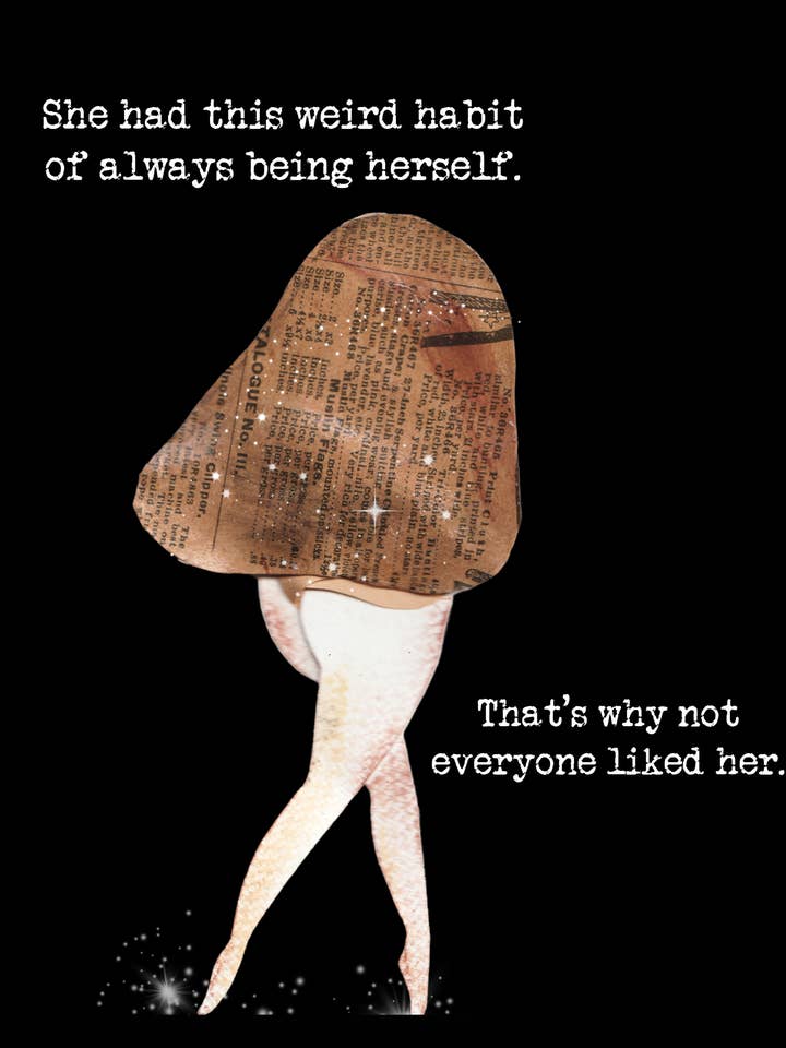 She had this weird habit Cheeky Mushroom Coaster for wholesale by Shannon Marie Makes