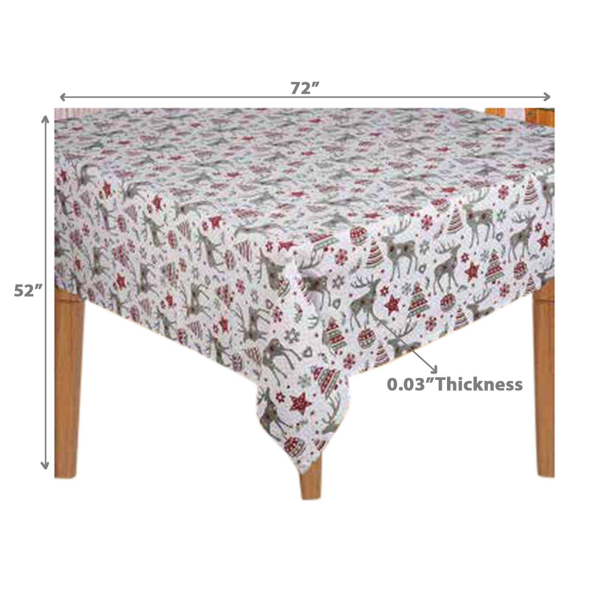 Multi Table Cloth 52"  X  72" Reindeer for wholesale on Faire2