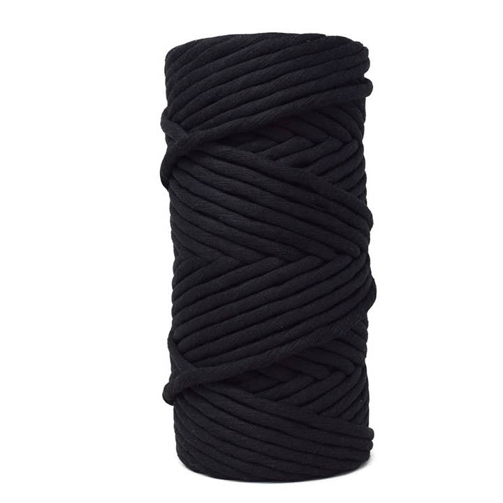 SOFT COTTON CORD ZERO WASTE 8 MM - 1 SINGLE STRAND - BLACK for wholesale by Ganxxet, Inc.