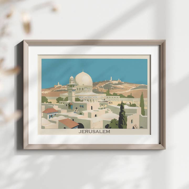Decoración artística vintage de Jerusalén de los años 30 para venta al por mayor de Vintage Wall Graphics