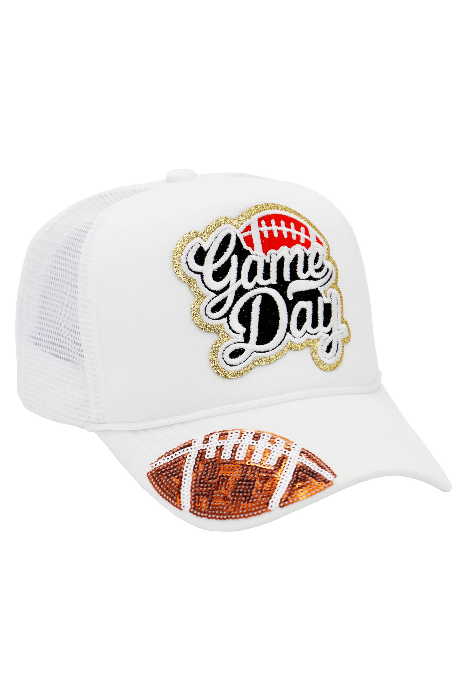 Cap Zone - Wholesale Trucker Hat - Unisex - Football Gameday Patch Sponge Trucker Hat0