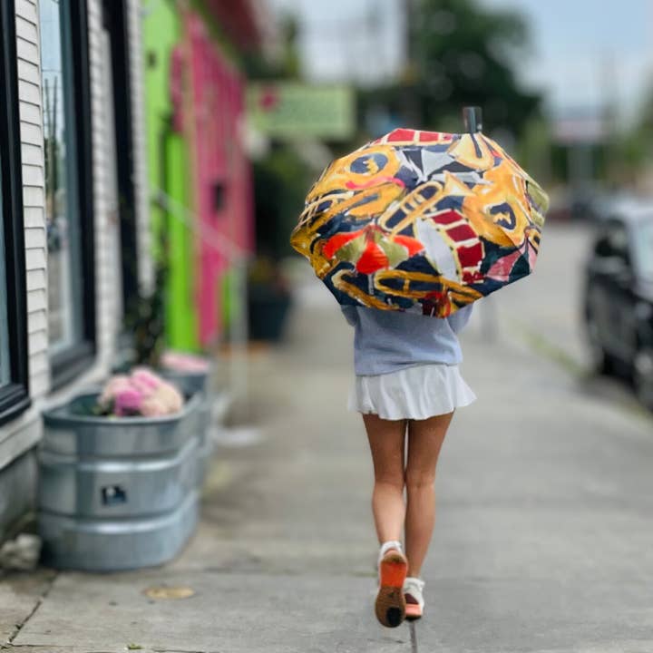 WHEREable Art, LLC – wholesale Umbrella – Women's – Fest Umbrella with UV Protection, Art by Kathy Schorr