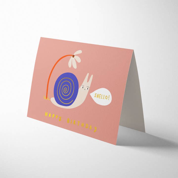 1973 - Wholesale Birthday Card - Snail Birthday Greeting Card by Aless Baylis